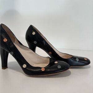 Marc Jacobs Leather Polka Dot Pumps | Black | Size 40 / US 10 | Italy
